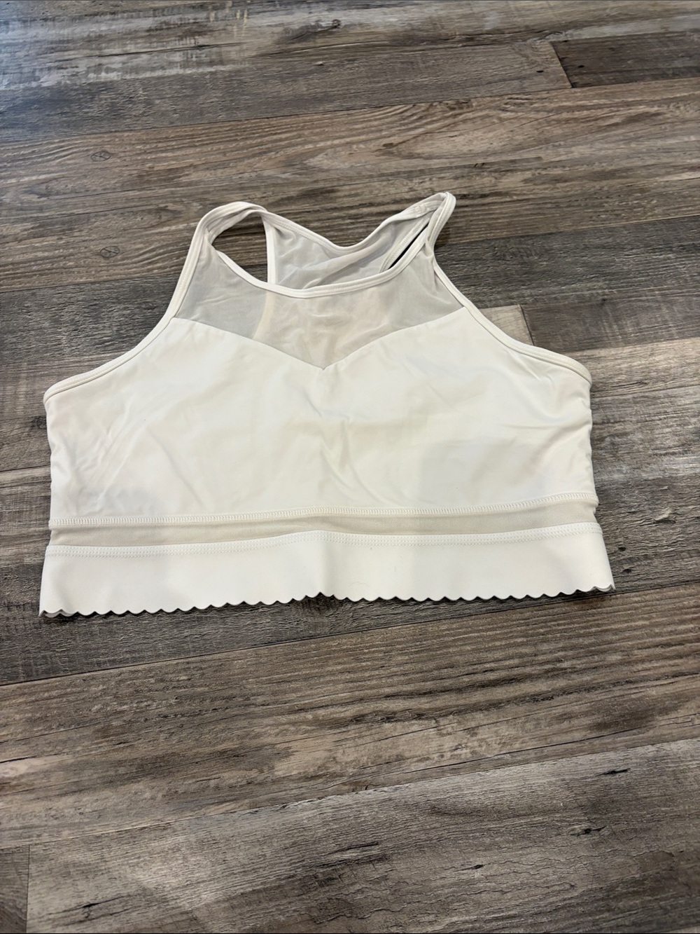 White Mesh-Trim Racerback Bralette - Women Intimates